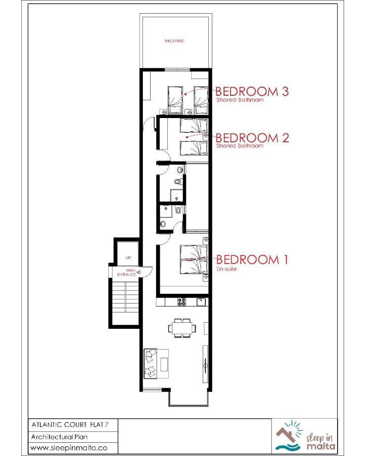 F7 Room 1, Private Double Room With Private Bathroom In Shared Flat Мсида Экстерьер фото